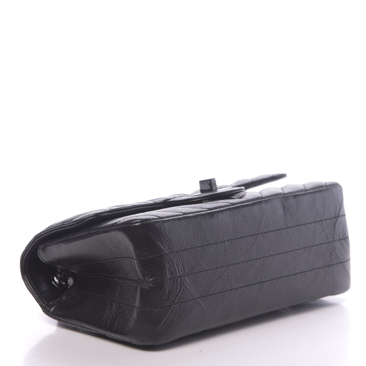 Aged Calfskin Chevron Quilted 2.55 Reissue Mini Flap So Black