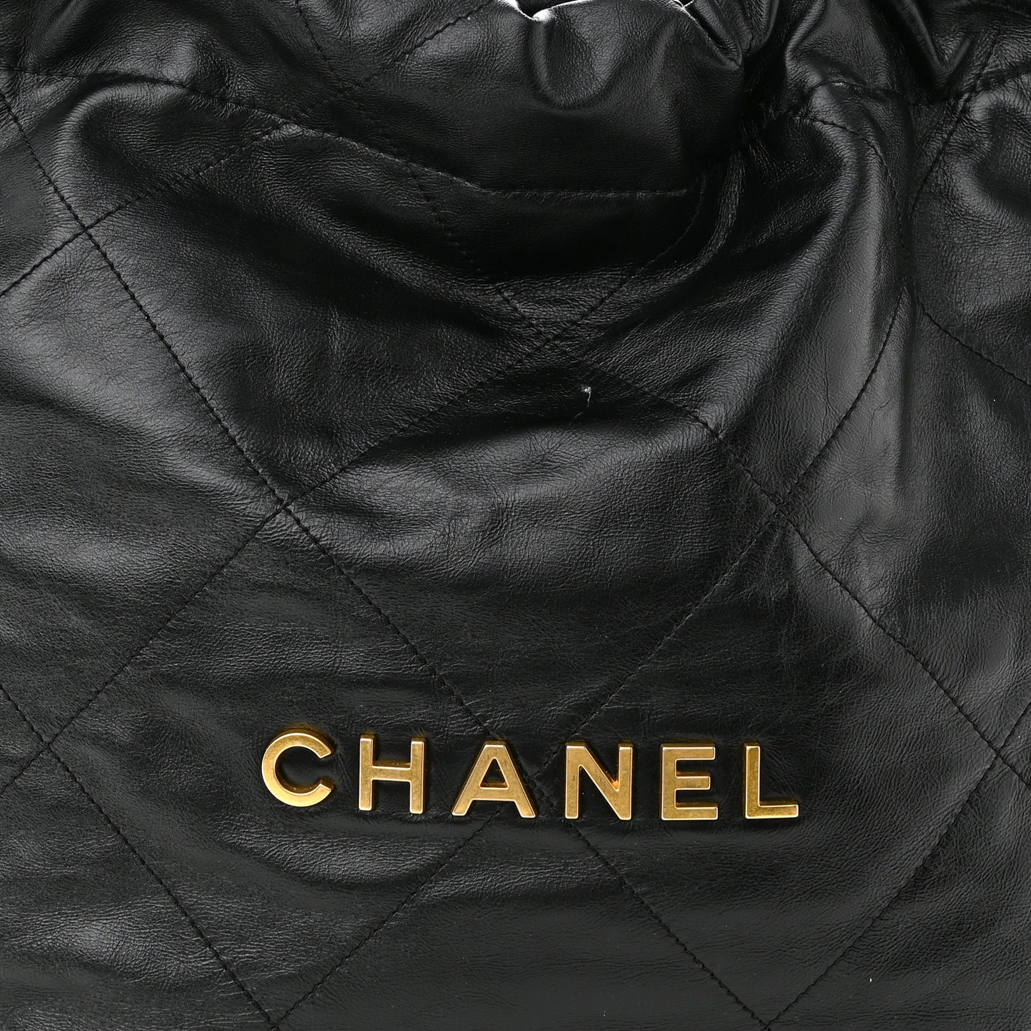 Shiny Calfskin Quilted Small Chanel 22 Black