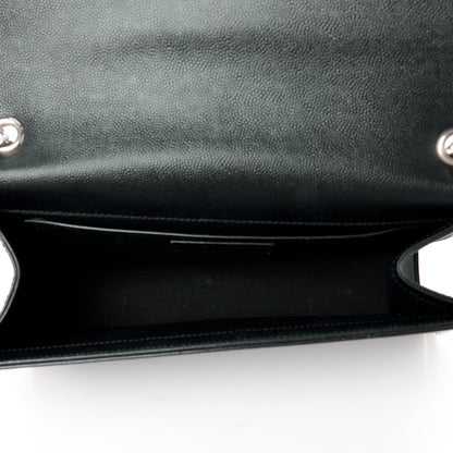Saint Laurent Grain De Poudre Medium Classic Monogram Kate Satchel Black 5 of 11