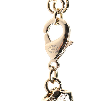Chanel Metal Lambskin Crystal Chain CC Necklace Black Gold 6 of 7