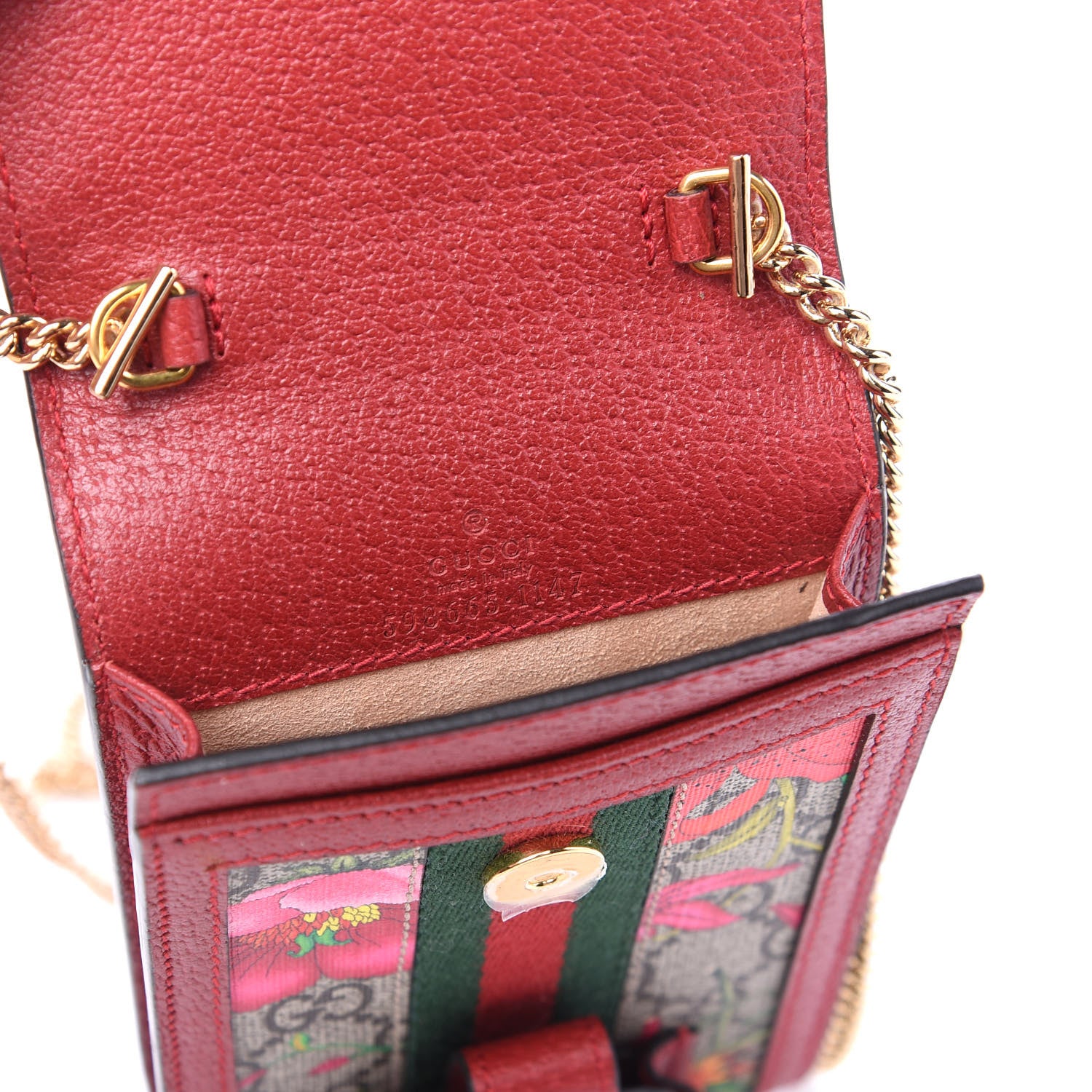 Gucci GG Supreme Monogram Flora Ophidia Phone Case Crossbody Red 5 of 8