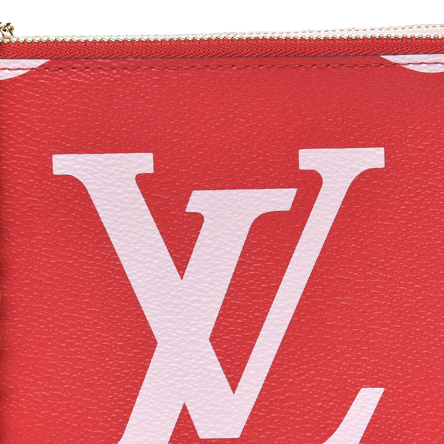 Monogram Giant Double Zip Pochette Rouge