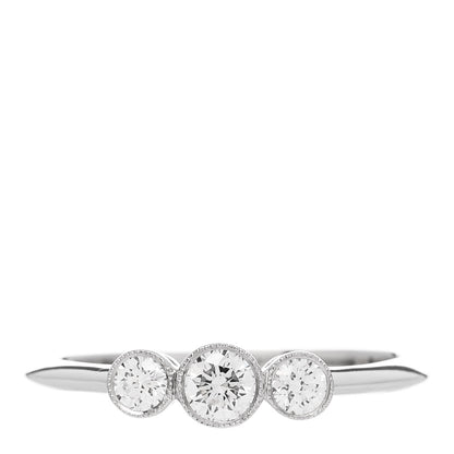 Tiffany Platinum Diamond Three Stone Milgrain Ring 54 7 1 of 5