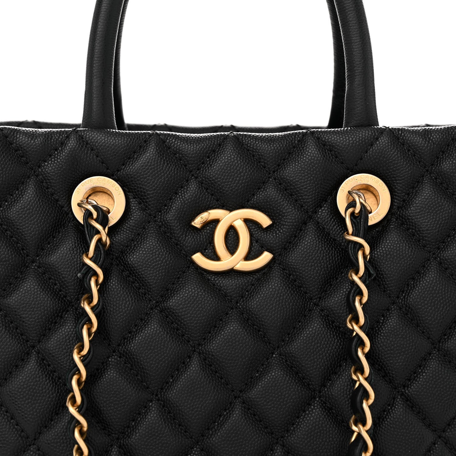 Chanel Caviar Quilted Coco Handle Shopping Tote Black 8 of 11