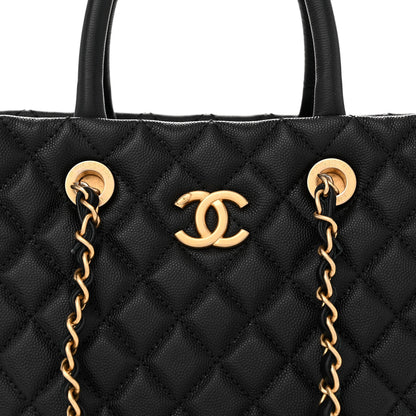 Chanel Caviar Quilted Coco Handle Shopping Tote Black 8 of 11