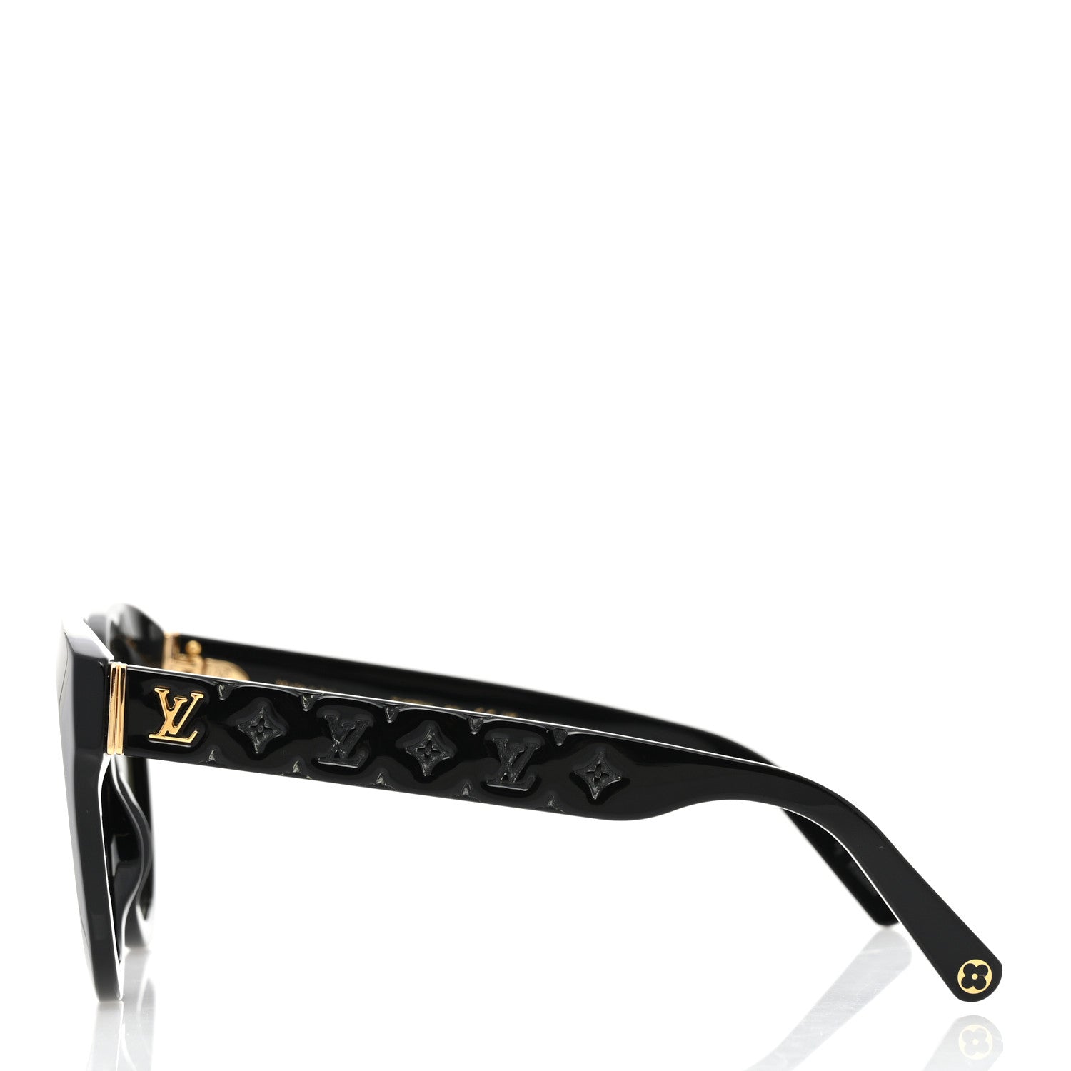 Louis Vuitton Acetate LV Empreinte Light Round Sunglasses Z1879W Black 3 of 7