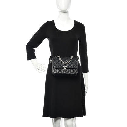 Chanel Caviar Iridescent Calfskin Quilted Small Daily Carry Messenger Black 2 of 12