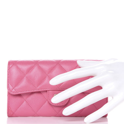 Chanel Caviar Quilted Large Flap Wallet Pink 2 of 10