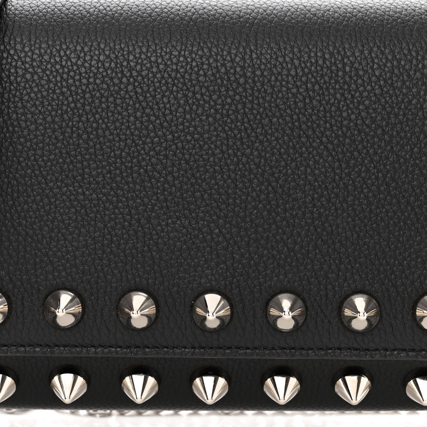 Calfskin Empire Maxi Spikes Paloma Clutch Black