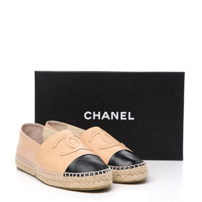 Chanel Lambskin CC Espadrilles 38 Beige Black 11 of 11