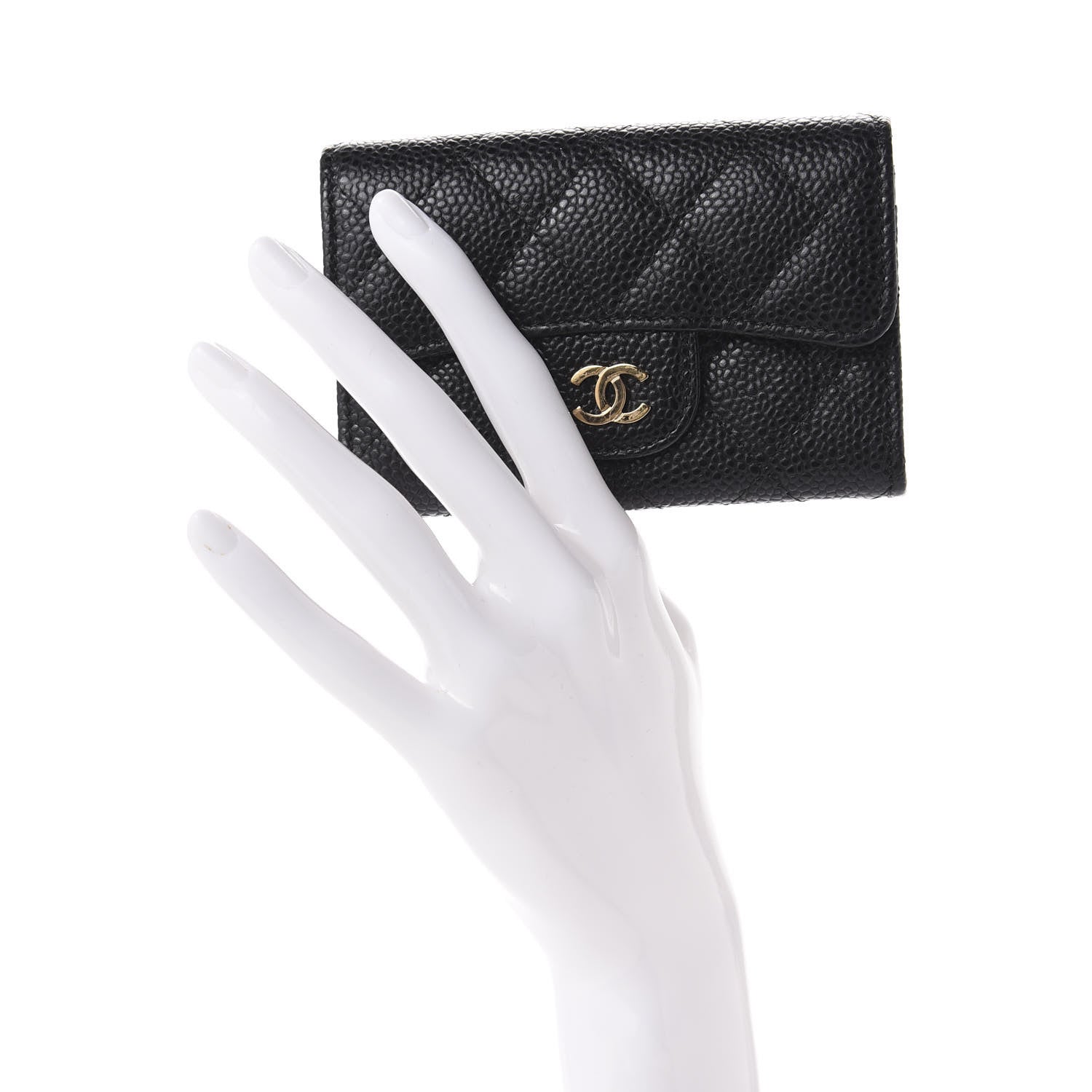Chanel Caviar Quilted Flap Card Holder Wallet Black 2 of 10