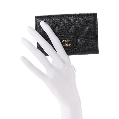 Chanel Caviar Quilted Flap Card Holder Wallet Black 2 of 10