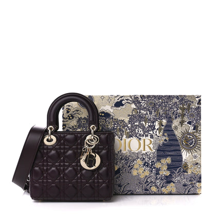 Christian Dior Lambskin Cannage Small Lucky Badges My Lady Dior Plum 12 of 12