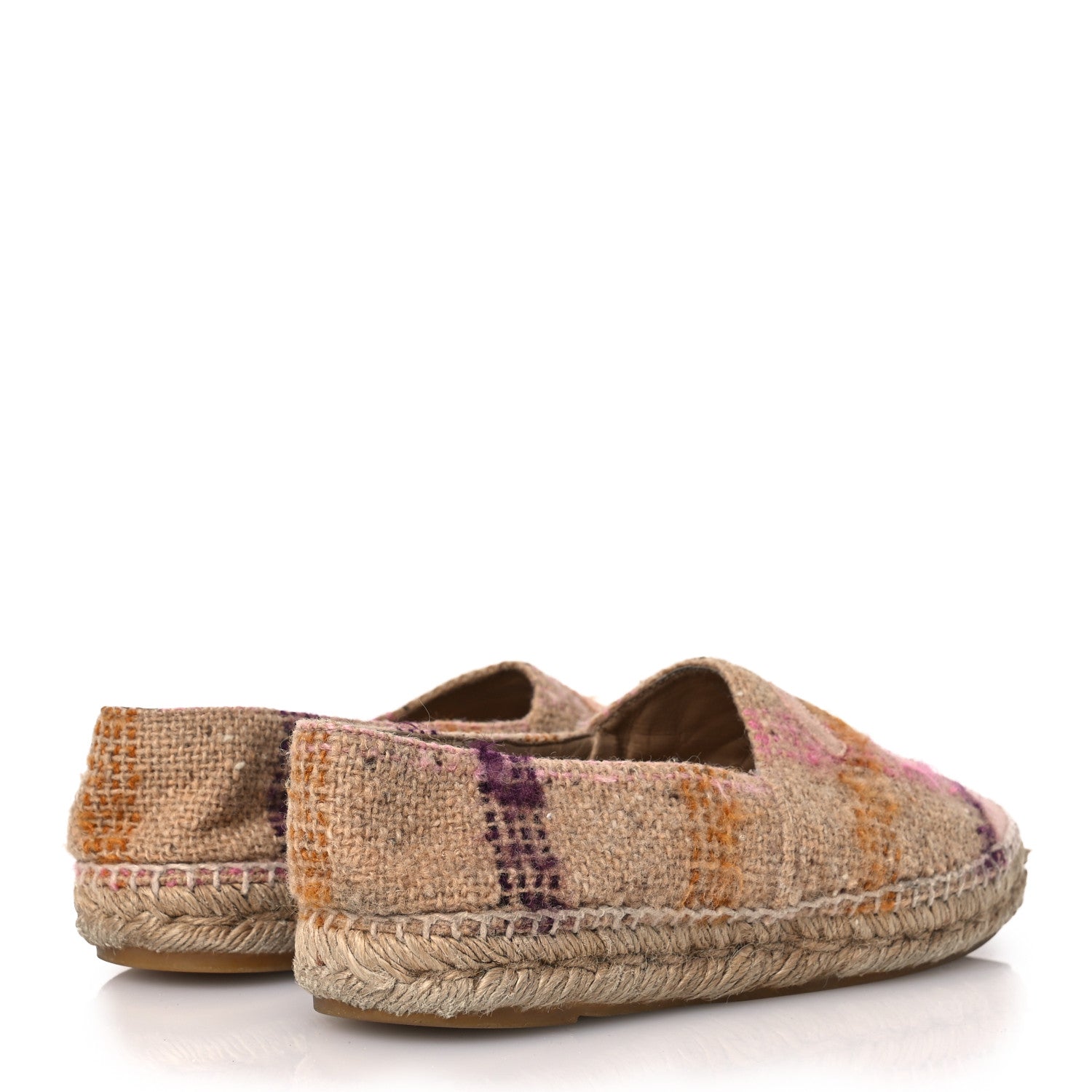 Chanel Tweed CC Espadrilles 37 Beige Pink Peach 5 of 19