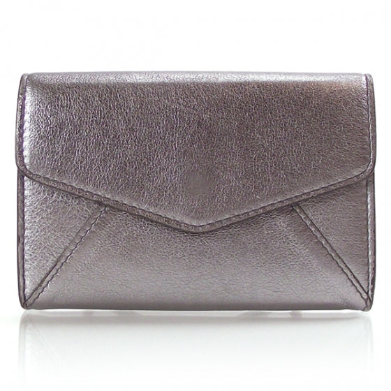 Metallic Leather Y-Mail Coin Purse