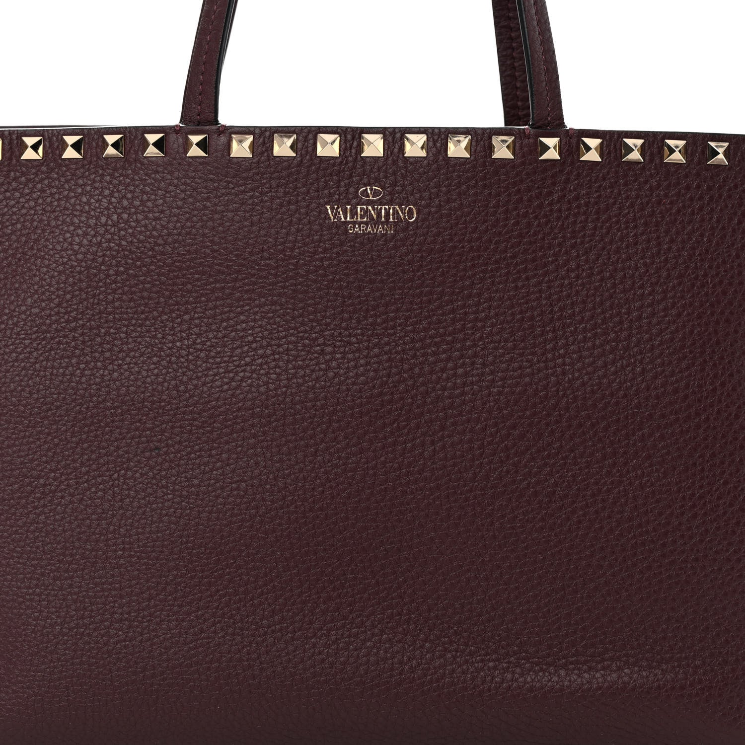 Valentino Garavani Grained Calfskin Small Rockstud Shoulder Tote Rubin 7 of 13