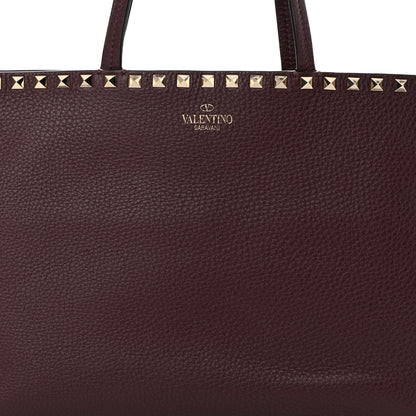 Valentino Garavani Grained Calfskin Small Rockstud Shoulder Tote Rubin 7 of 13