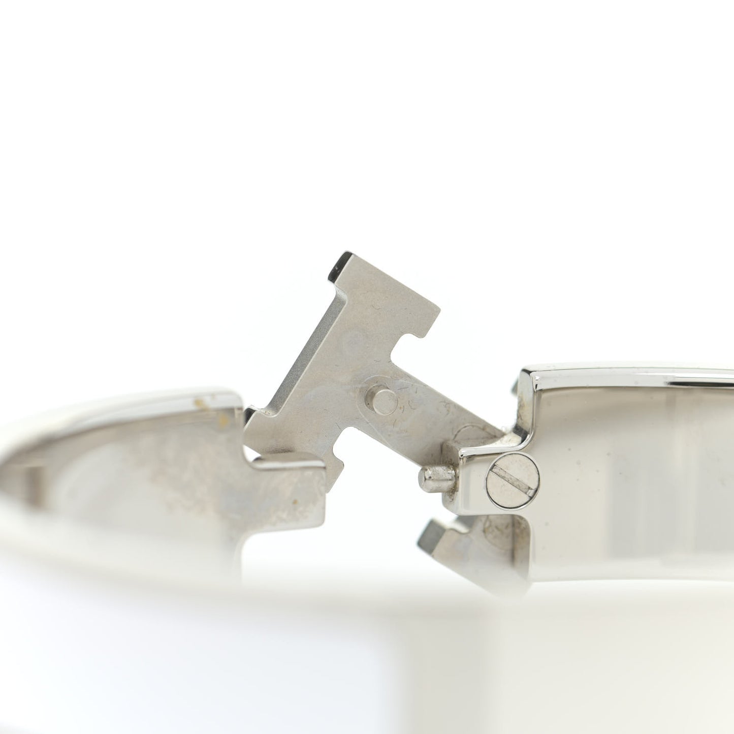 Enamel Narrow Clic Clac H Bracelet PM White
