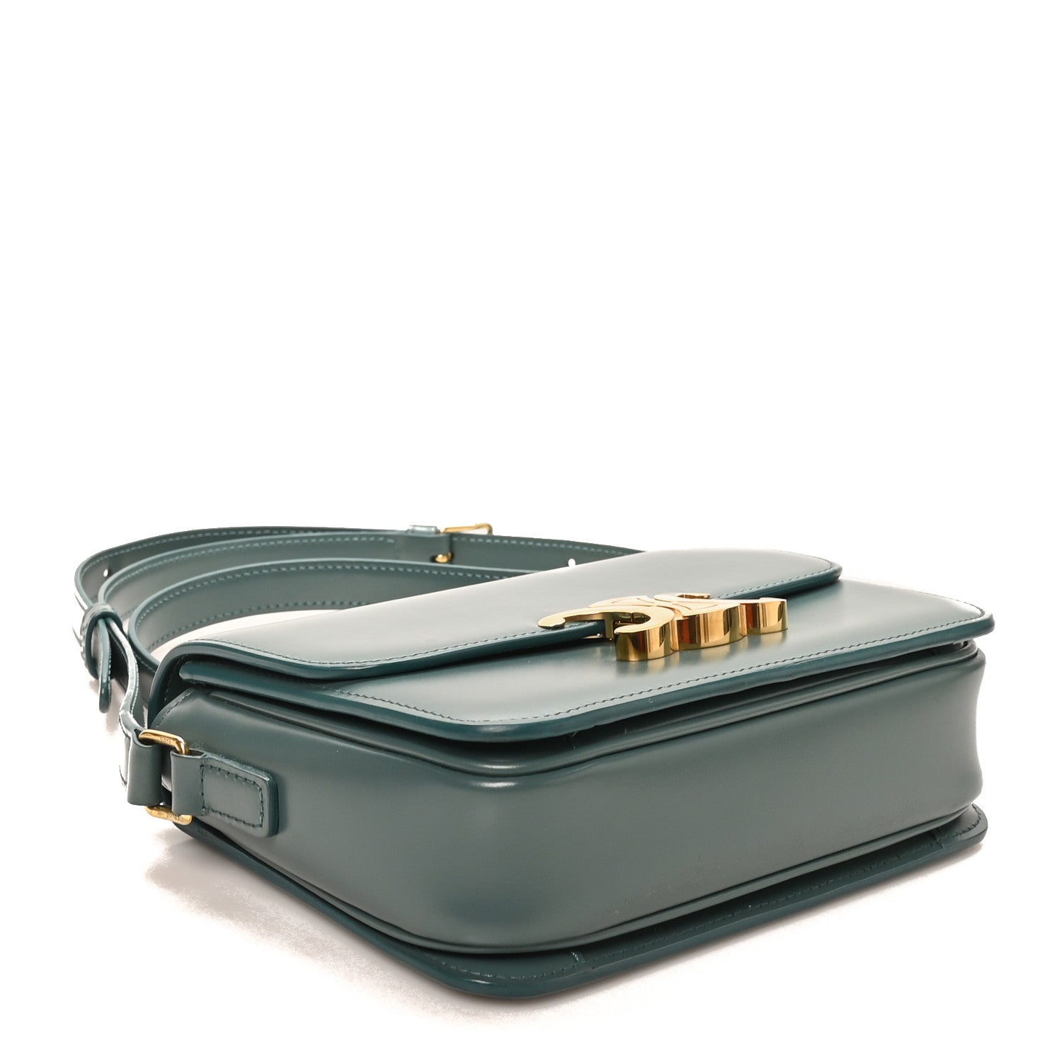 Celine Shiny Calfskin Teen Triomphe Petrol 3 of 8