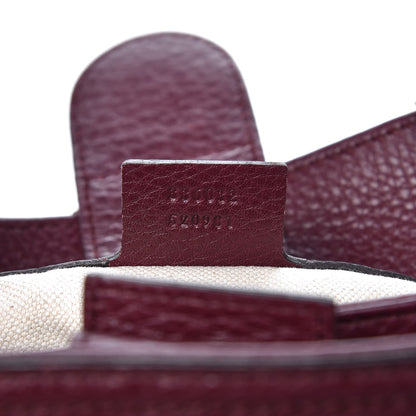 Gucci Calfskin Small Bamboo Shopper Tote Burgundy 7 of 9