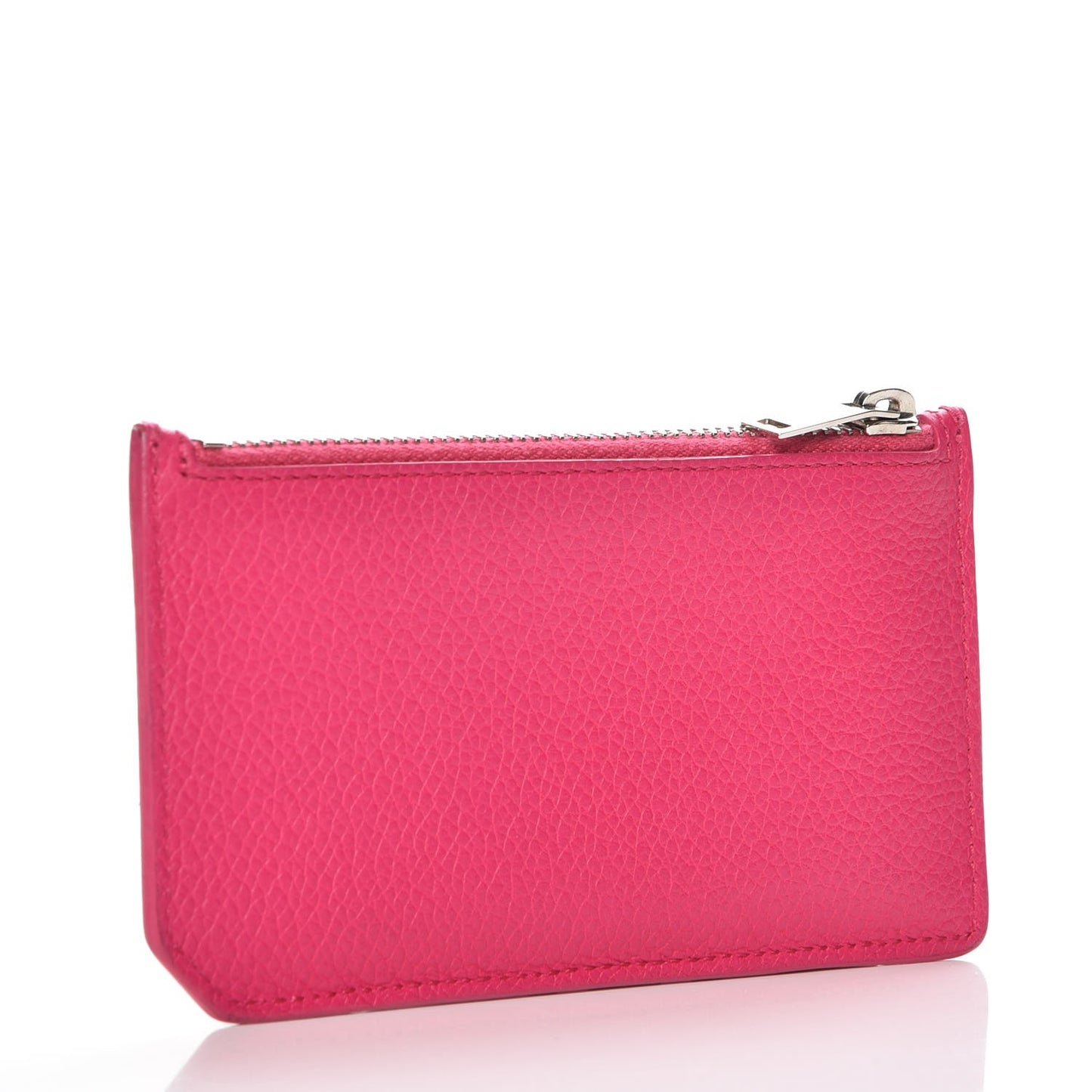 Grained Calfskin 5 Fragments Zip Pouch Card Holder Bubblegum