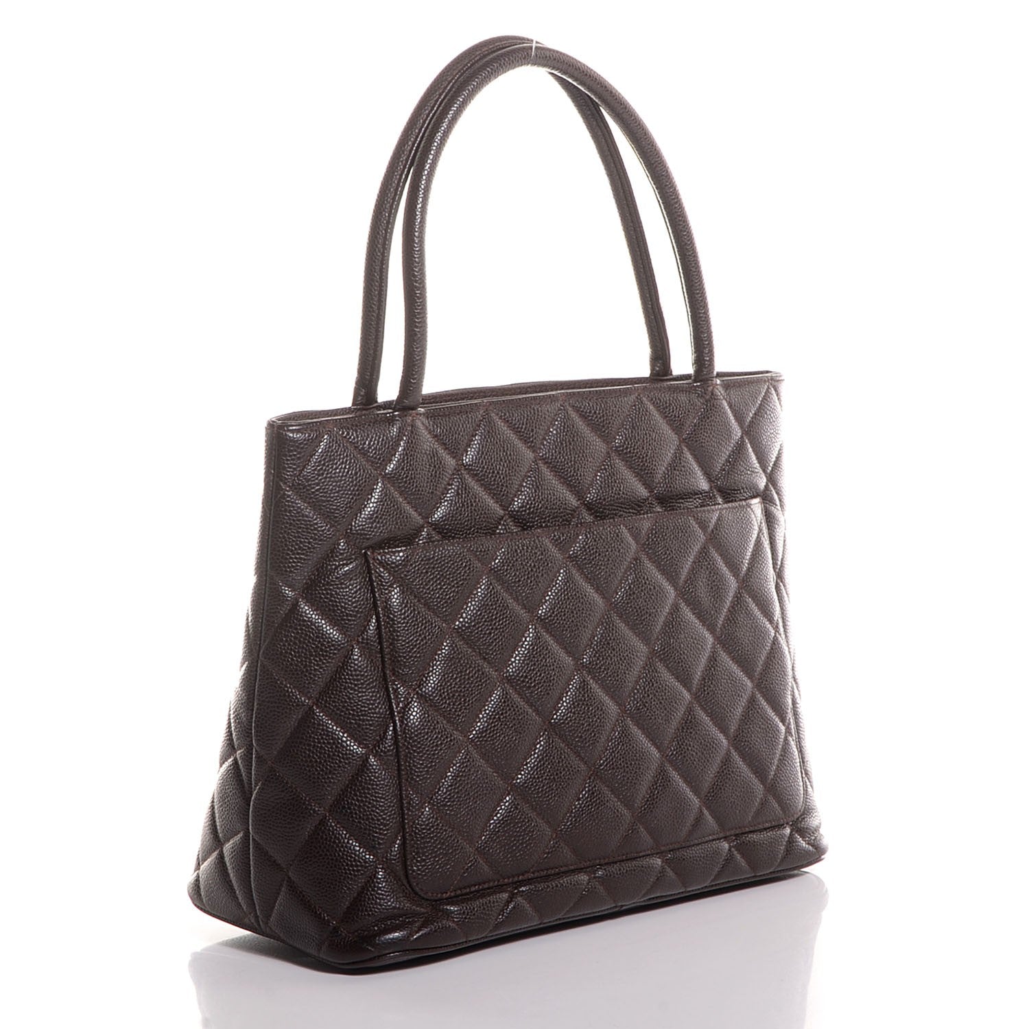 Chanel Caviar Medallion Tote Dark Brown 3 of 7