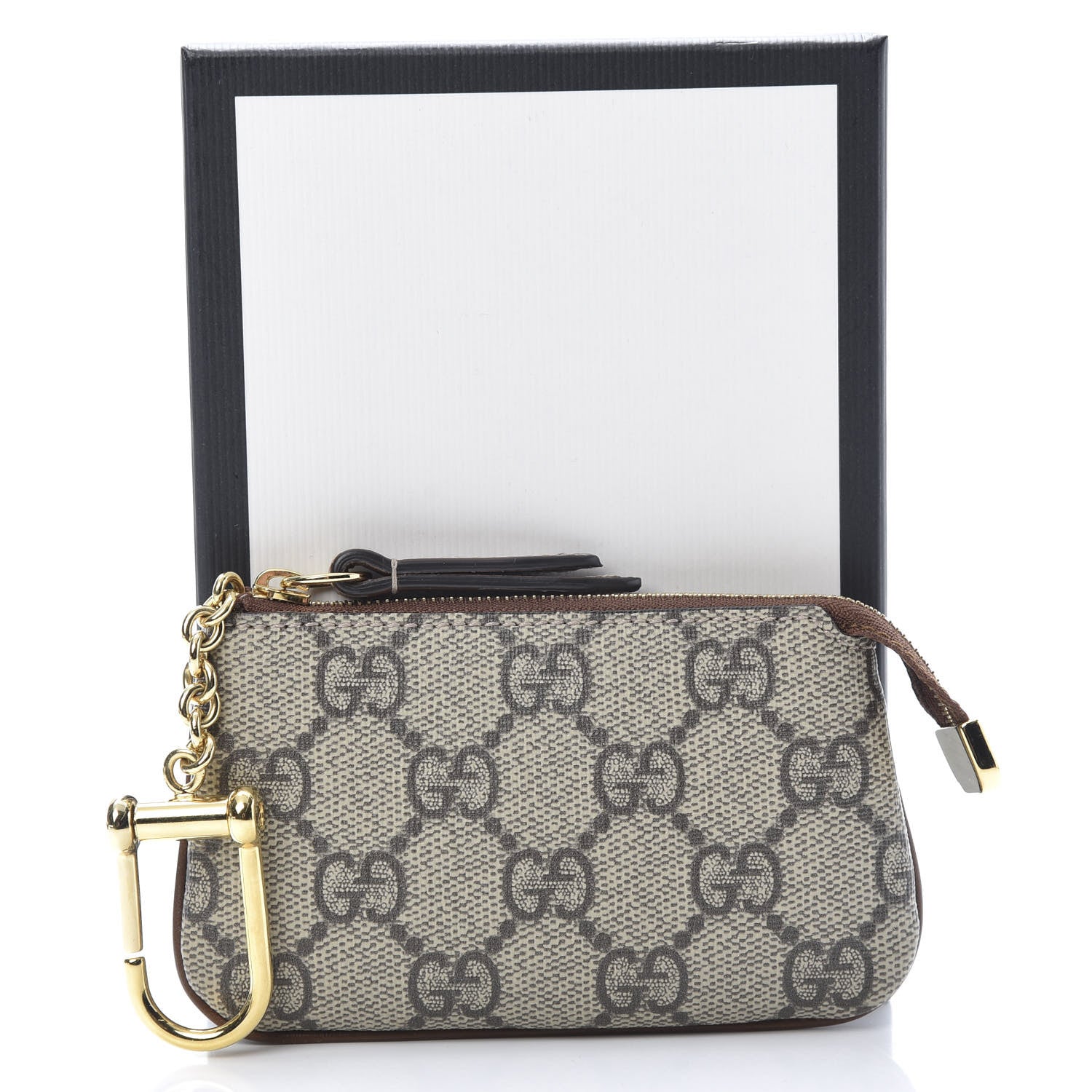 Gucci GG Supreme Monogram Key Case Beige Ebony Cuir 8 of 8