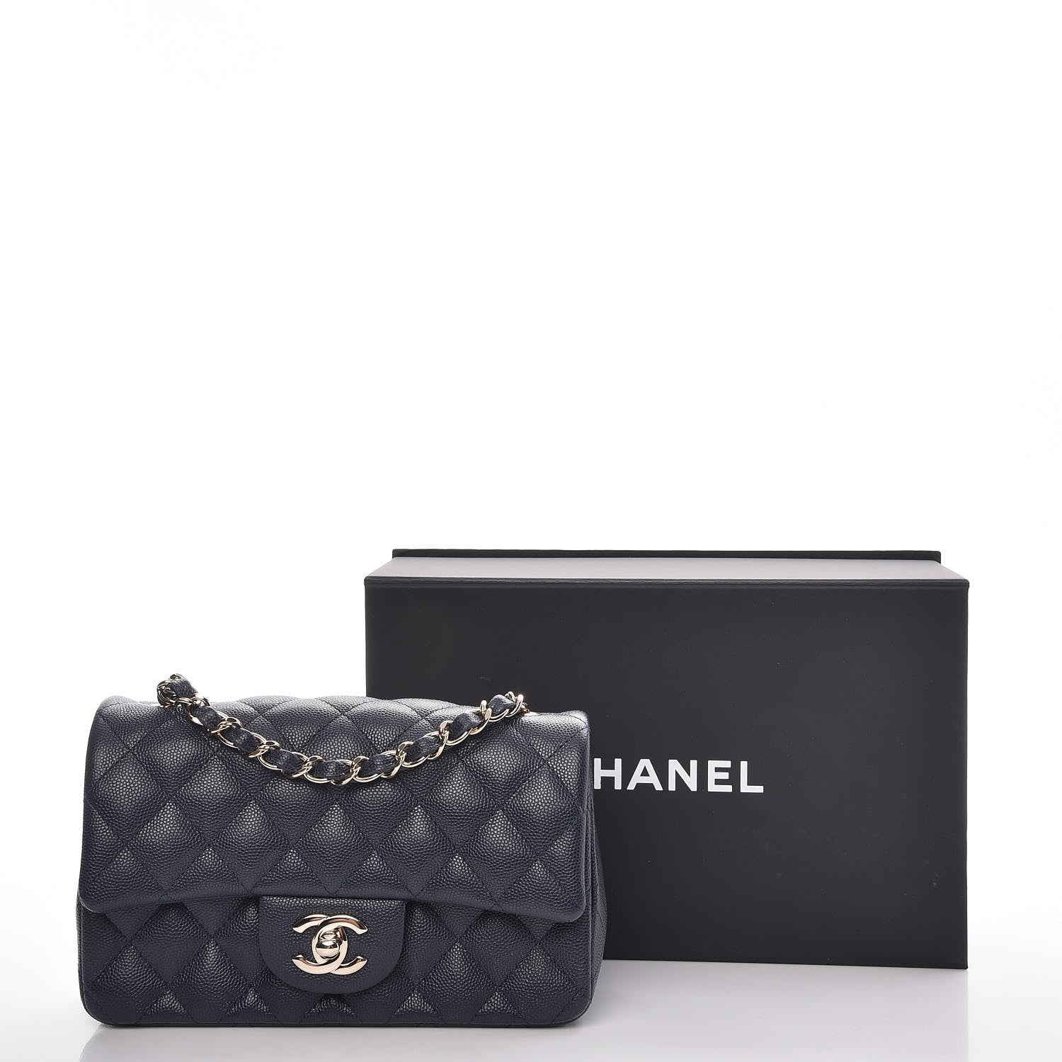Chanel Caviar Quilted Mini Rectangular Flap Navy 10 of 10
