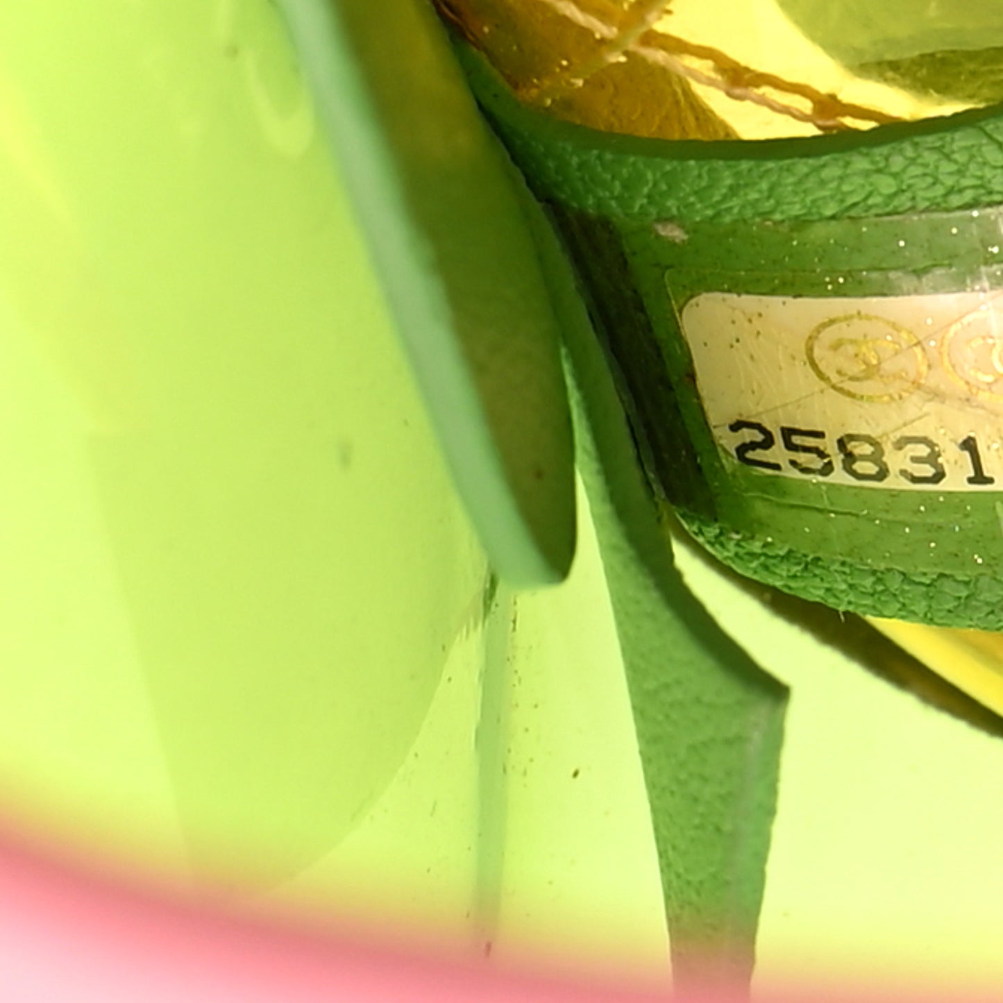 PVC Lambskin Stitched Medium Coco Splash Flap Yellow Green Pink