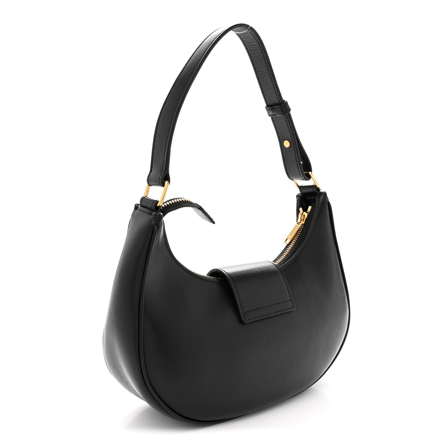 Celine Smooth Calfskin Medium Strap Ava Triomphe Shoulder Bag Black 3 of 10