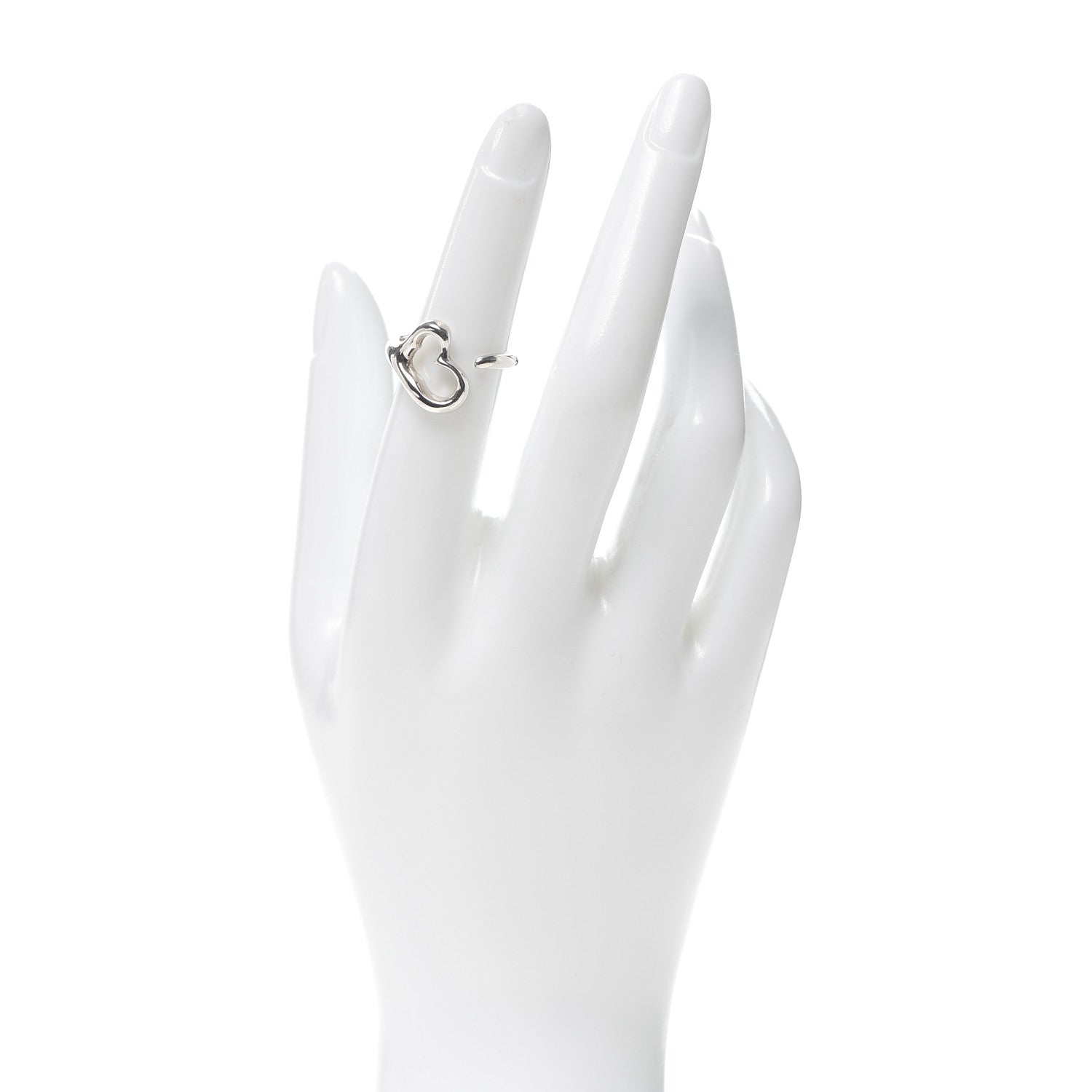Tiffany Sterling Silver Elsa Peretti Open Heart Ring 53 6.5 2 of 4