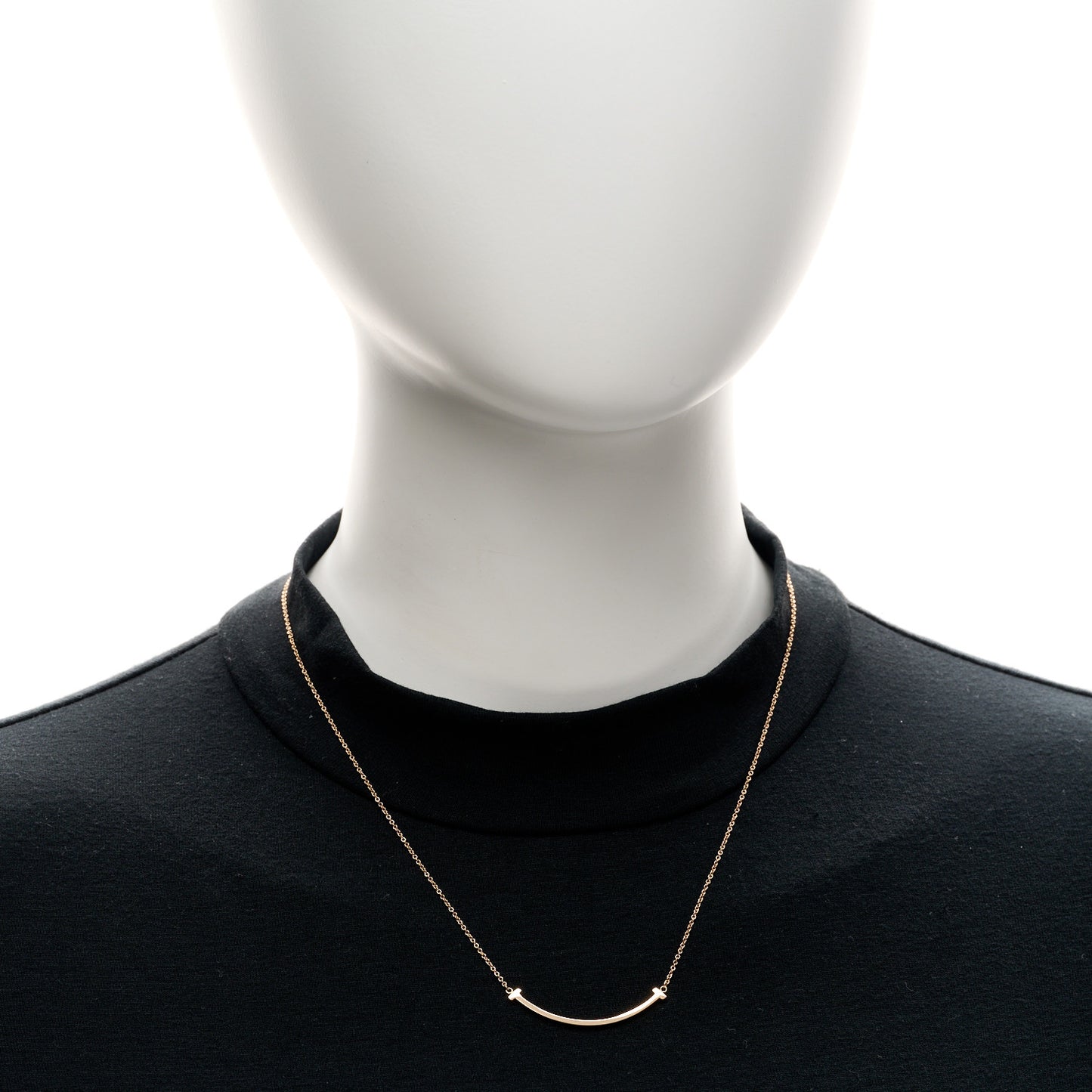 18K Rose Gold Small T Smile Pendant Necklace