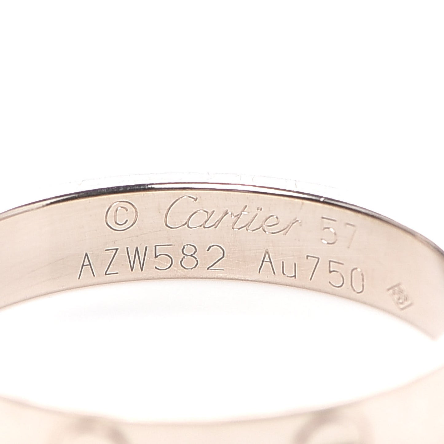 18K White Gold 3.5mm LOVE Wedding Band Ring 57 8