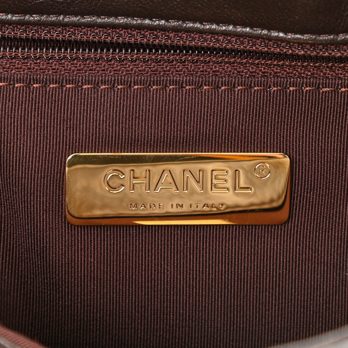 Lambskin Quilted Medium Chanel 19 Flap Dark Brown