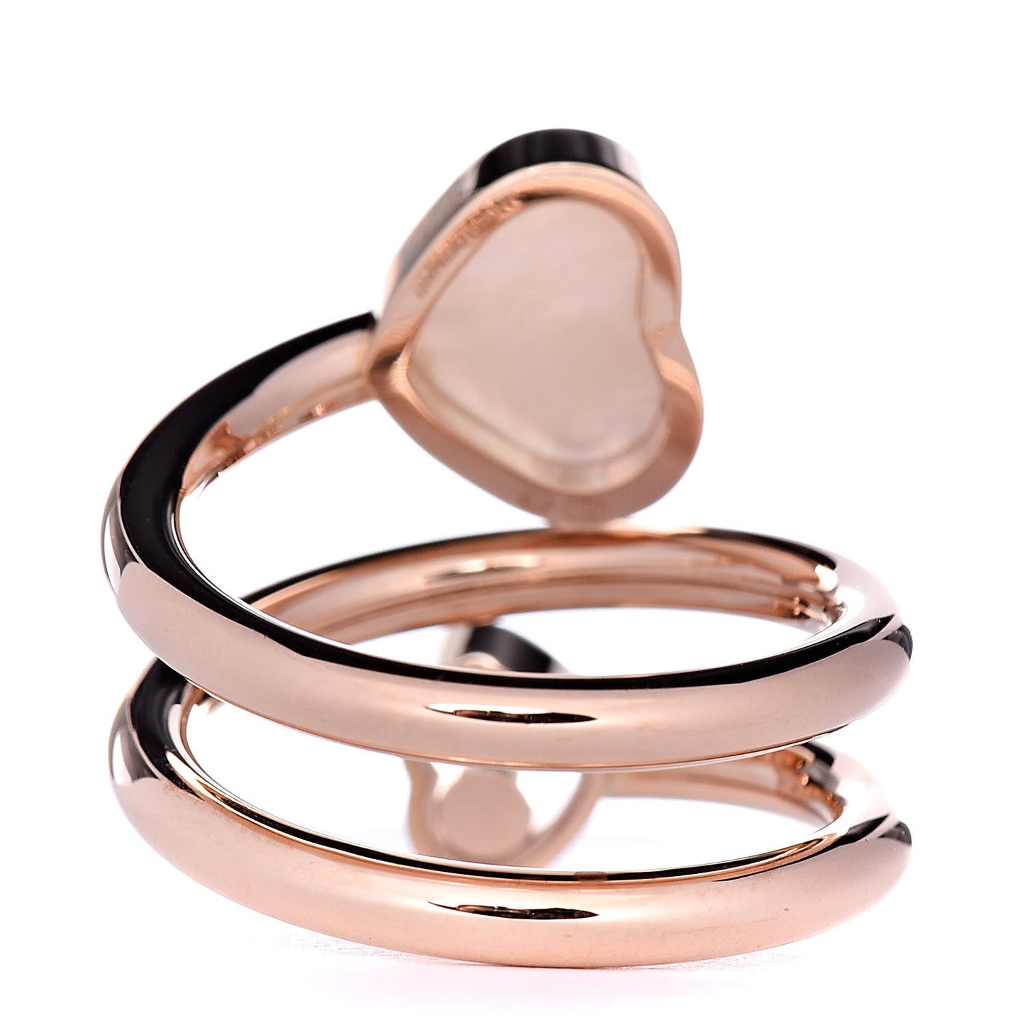 18K Rose Gold Diamond Mother of Pearl Happy Hearts Twist Ring 52 6