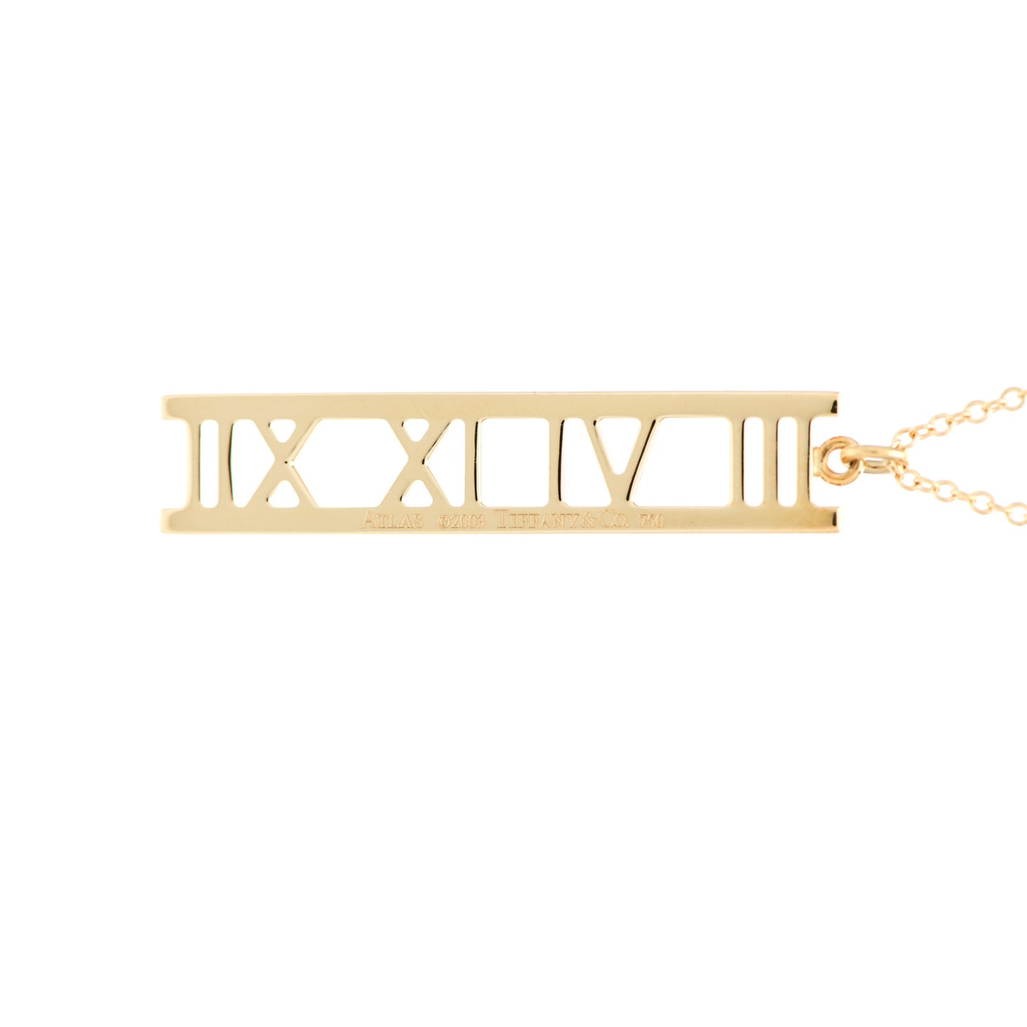 18K Yellow Gold Atlas Bar Pendant Necklace