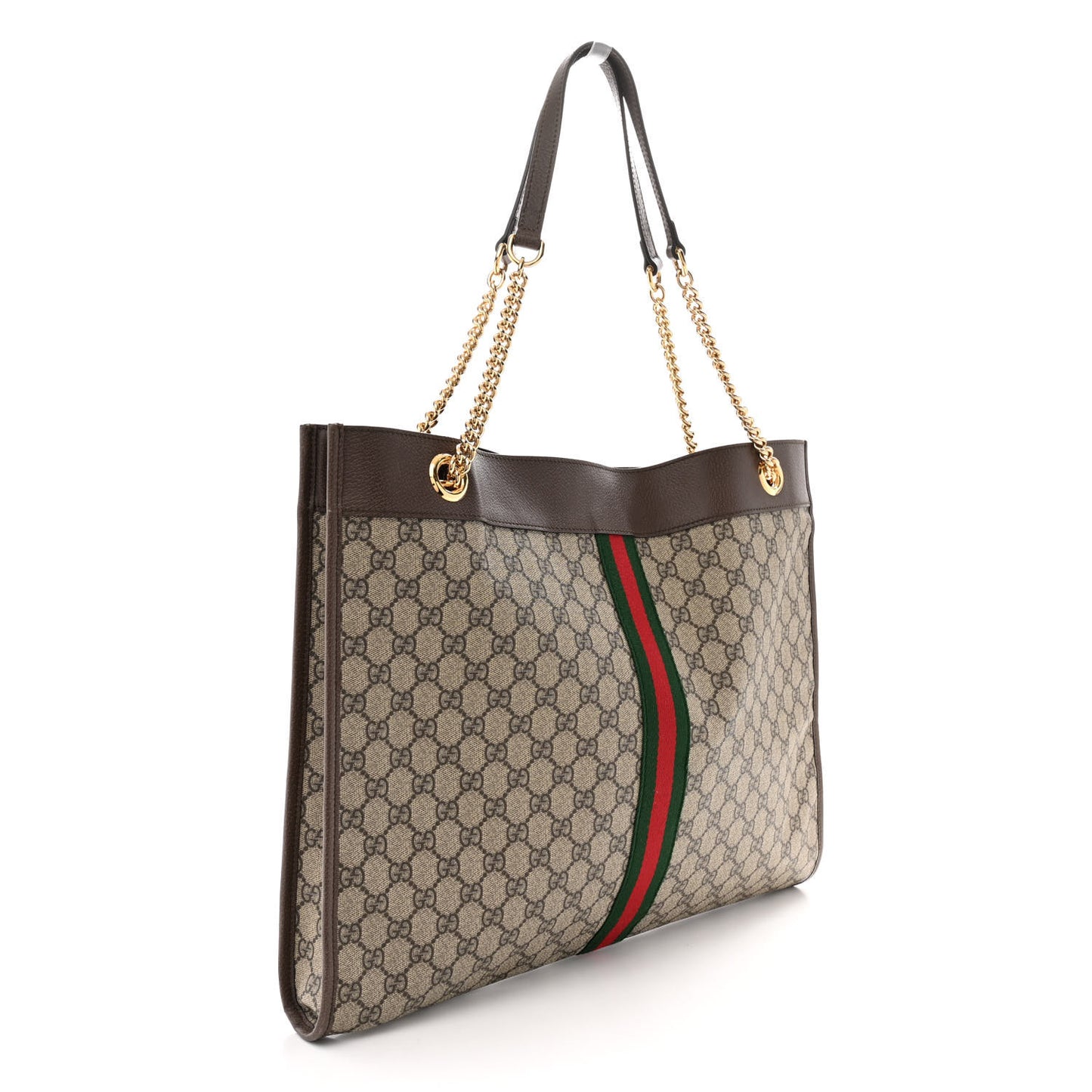 GG Supreme Monogram Large Rajah Chain Tote Beige New Acero