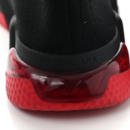 Balenciaga Neoprene Knit Mens Speed Clear Sole Sneakers 42 Black Red 14 of 14