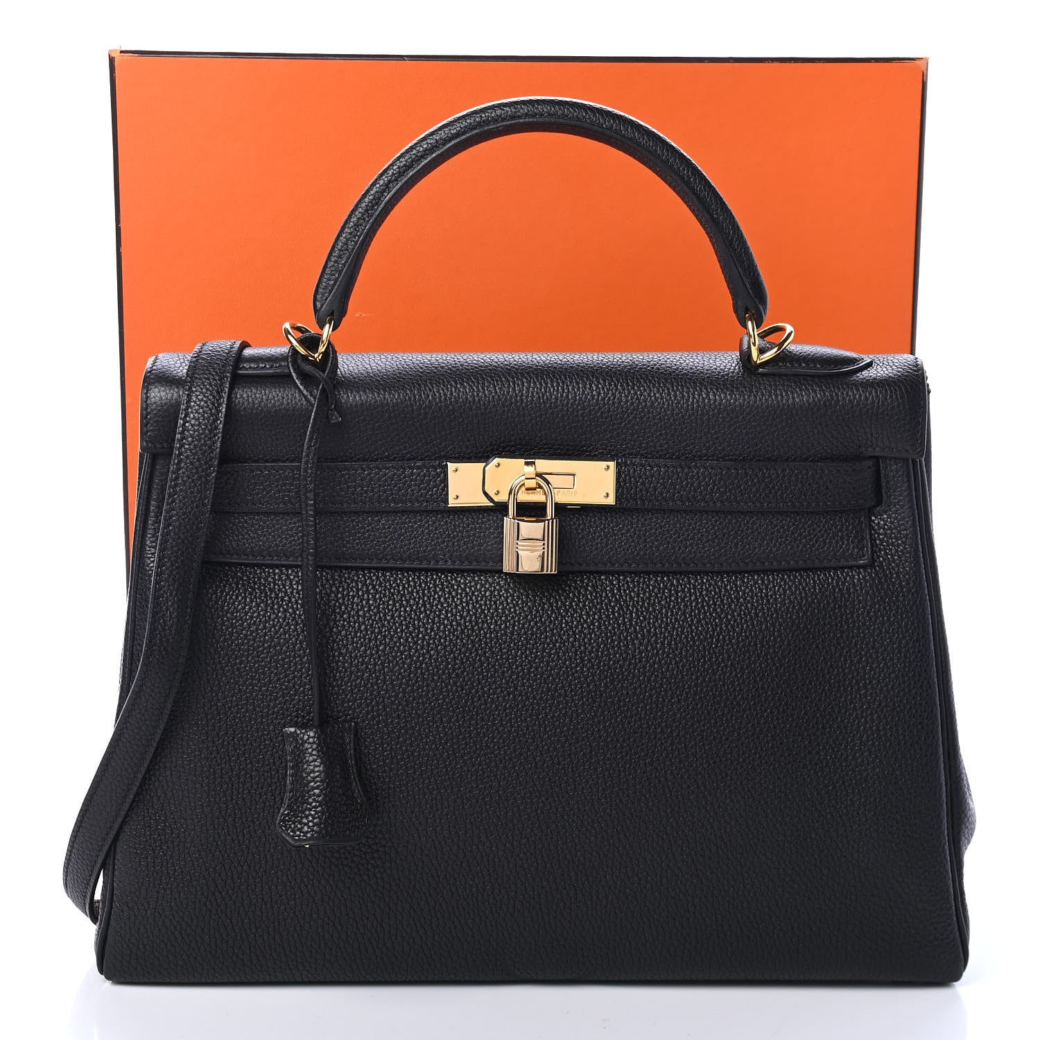 Hermes Taurillon Clemence Kelly Retourne 32 Black 12 of 12