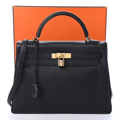 Hermes Taurillon Clemence Kelly Retourne 32 Black 12 of 12