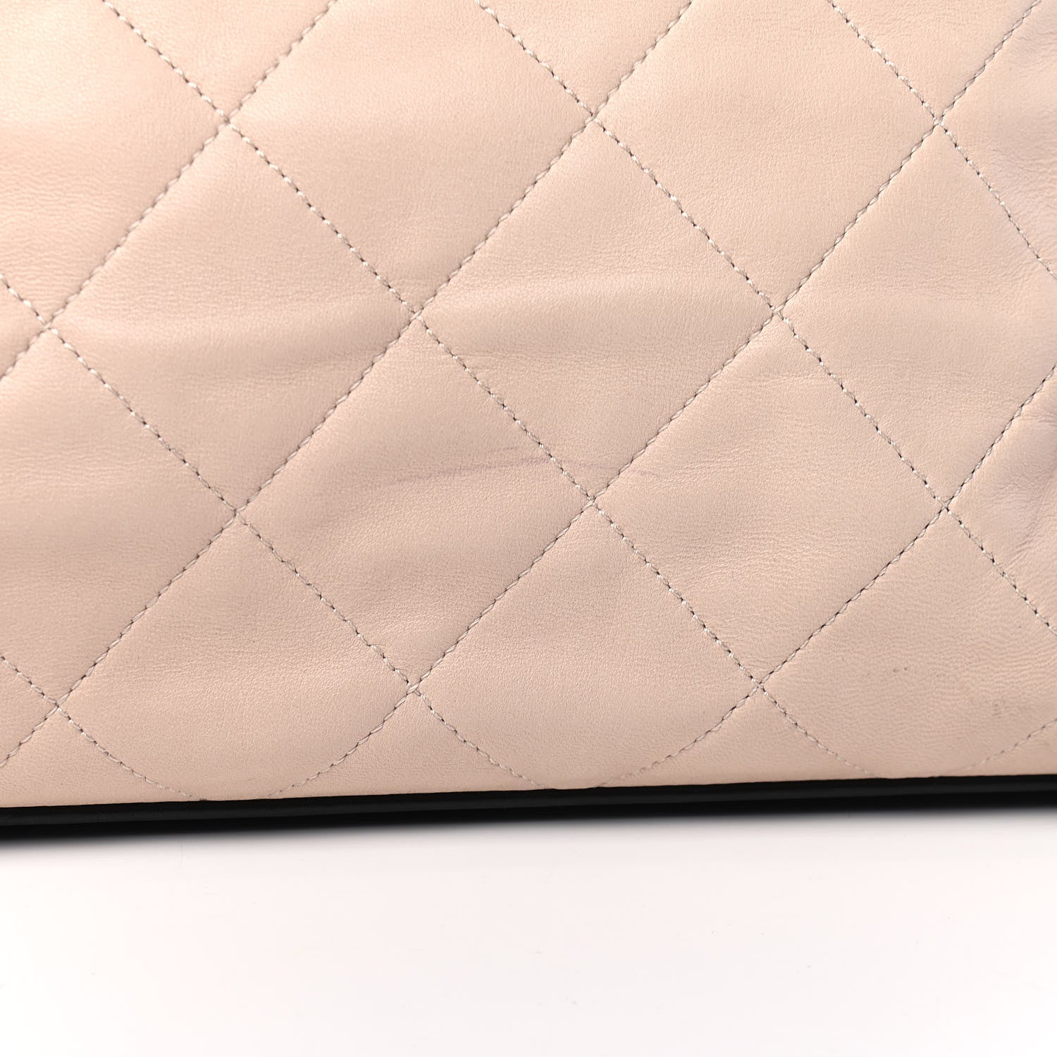 Chanel Lambskin Quilted CC Shopping Tote Black Rose Clair 10 of 11