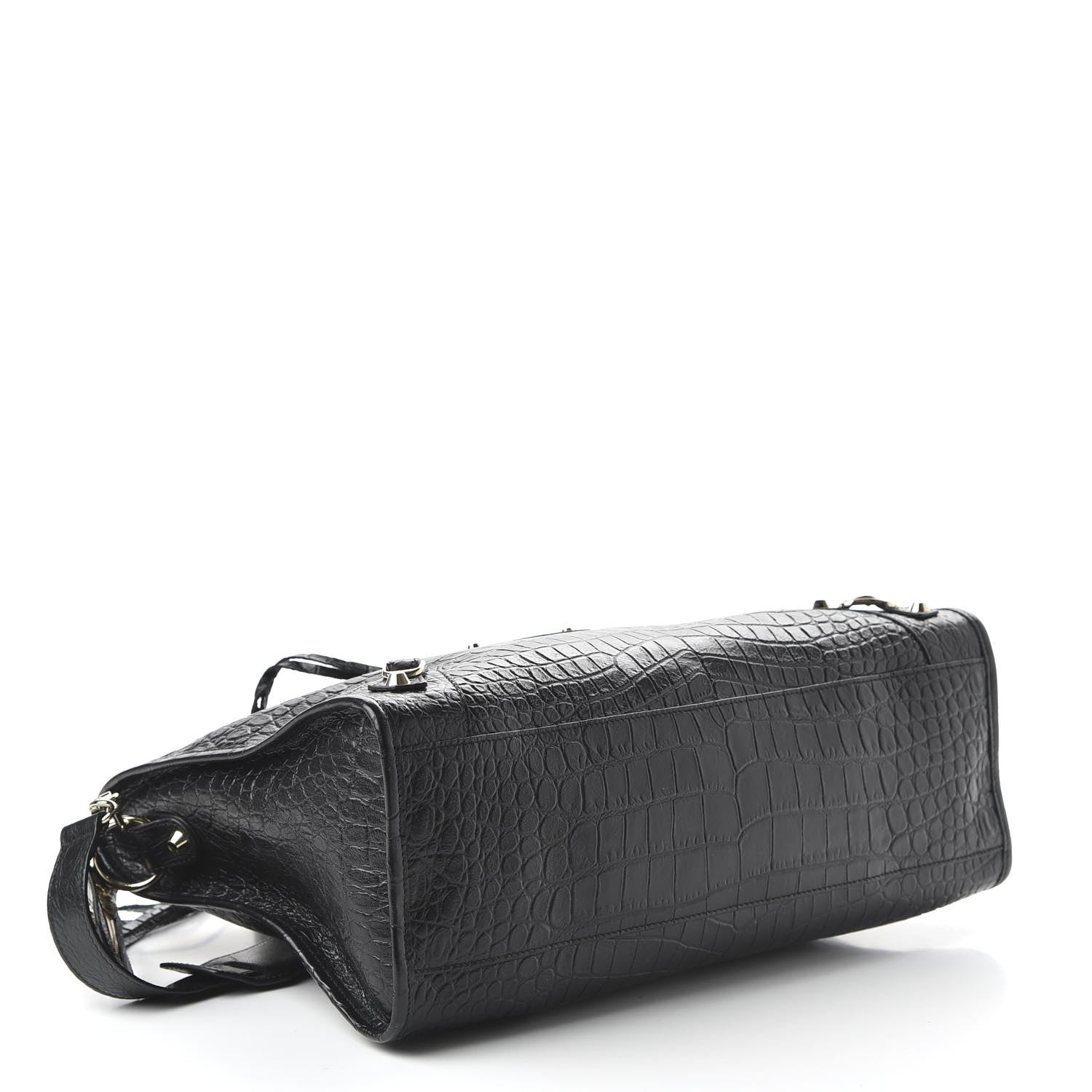 Balenciaga Calfskin Crocodile Embossed Classic Hardware City Black 5 of 11