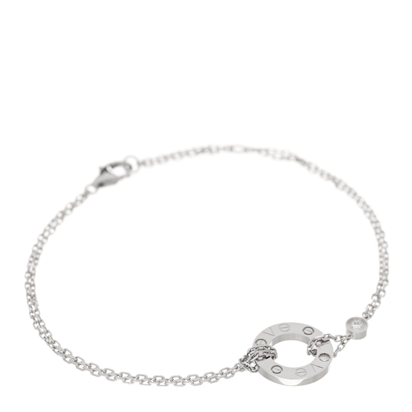 18K White Gold Diamond LOVE Bracelet
