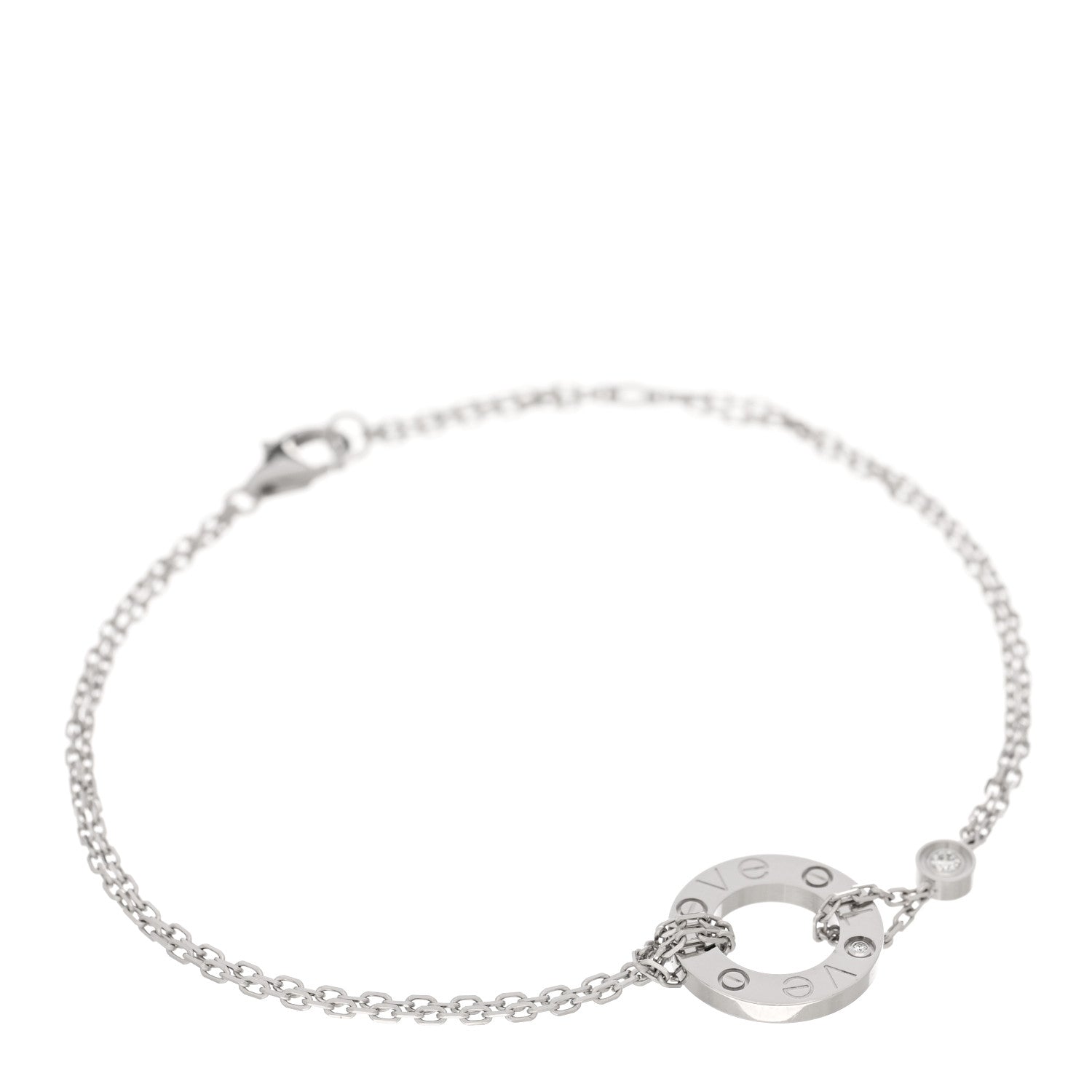 Cartier 18K White Gold Diamond LOVE Bracelet 1 of 4