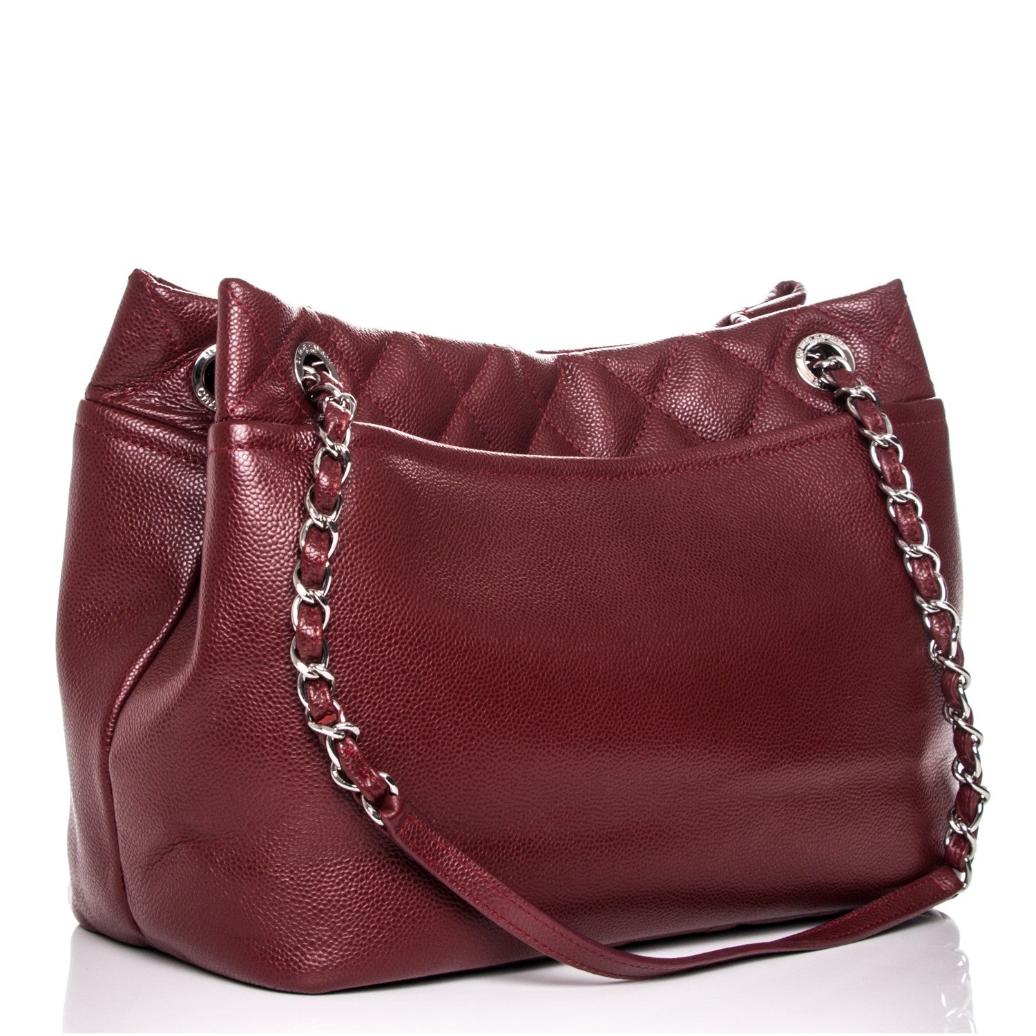 Chanel Caviar Timeless CC Soft Tote Dark Red 3 of 10