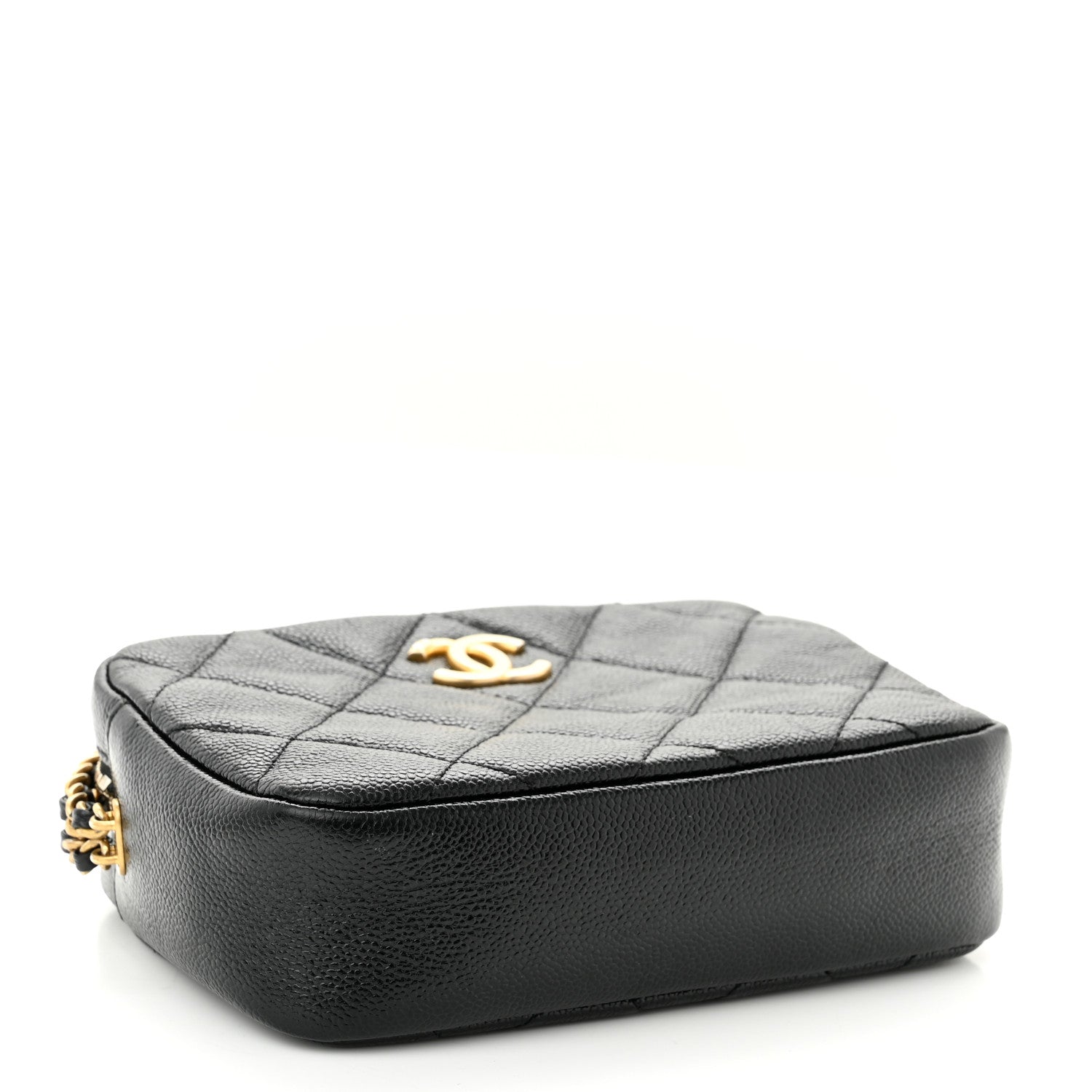 Chanel Shiny Caviar Quilted Chain Melody Camera Bag Black 4 of 11