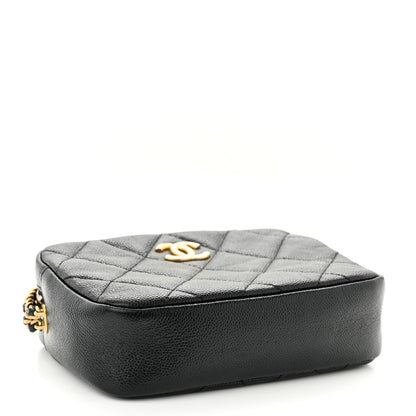 Chanel Shiny Caviar Quilted Chain Melody Camera Bag Black 4 of 11