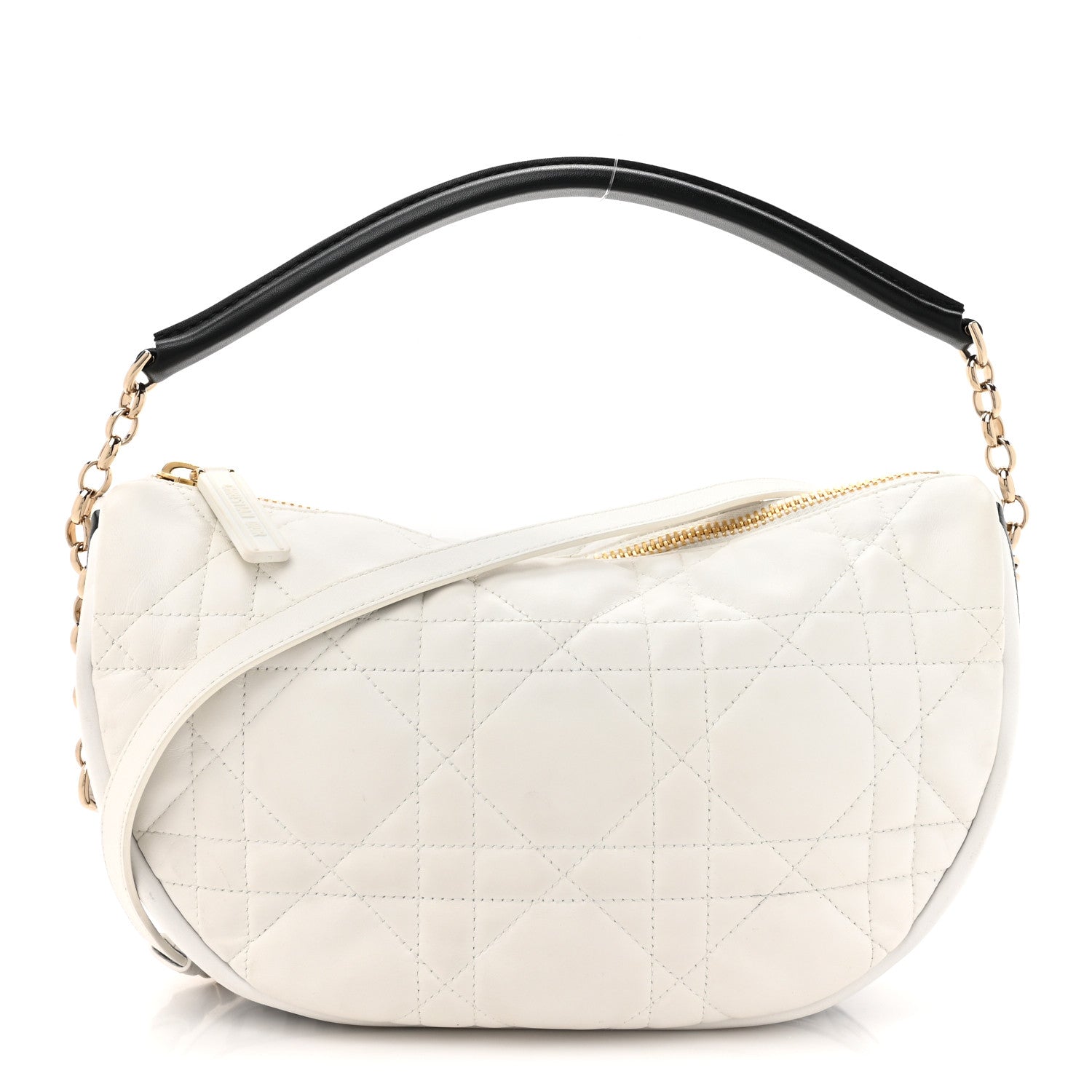 Christian Dior Lambskin Cannage Medium Dior Vibe Hobo Bag White 1 of 13