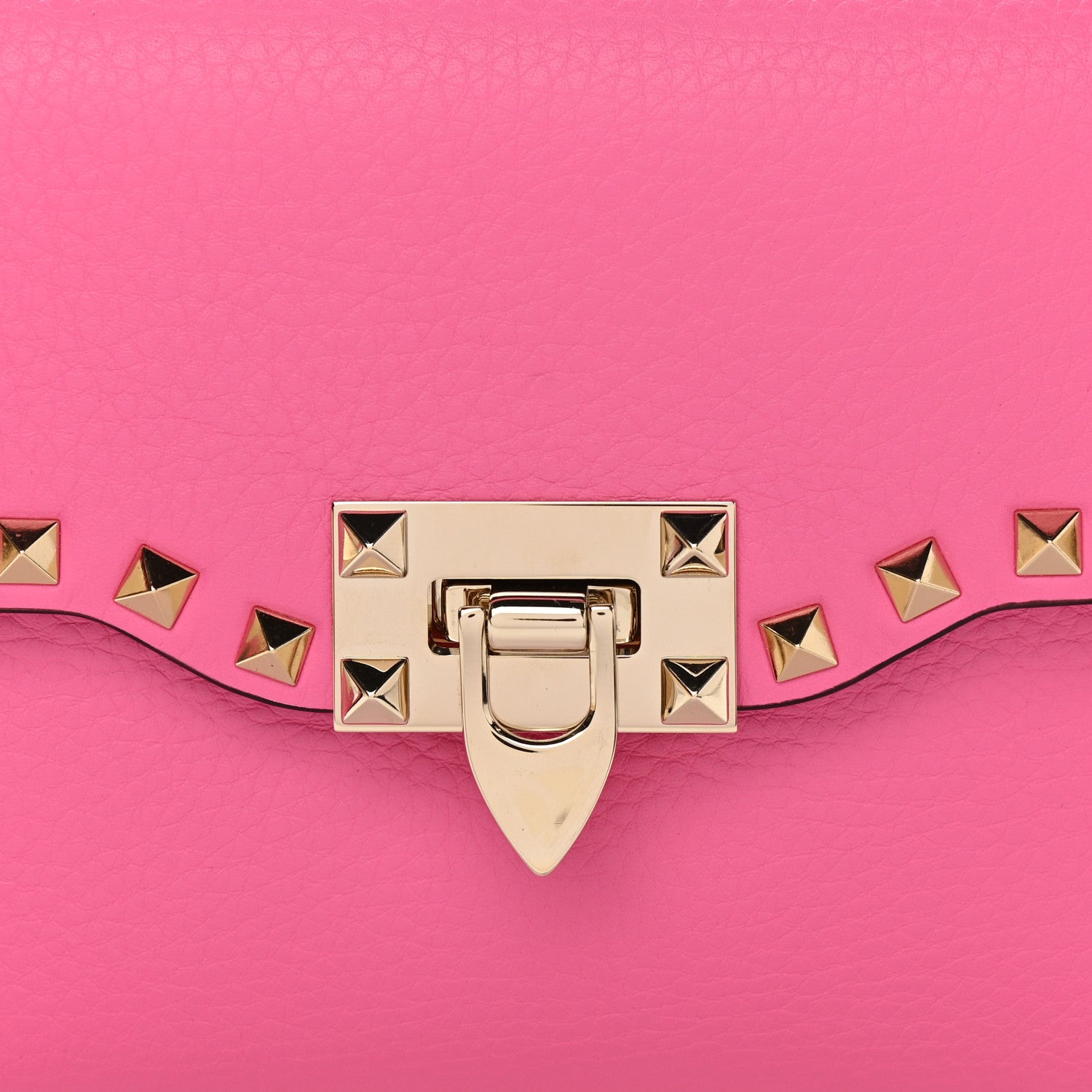 Valentino Garavani Pebbled Calfskin Medium Rockstud Flip Lock Crossbody Bag Pink Orchid 7 of 10