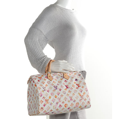 Louis Vuitton Watercolor Aquarelle Speedy 35 White 2 of 7